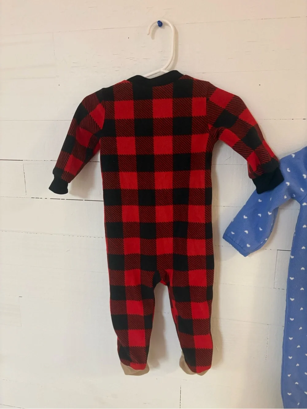 Baby 9M Fleece Footed Pajamas Lot of 3 Carters PL Baby Owl Bunny Plaid